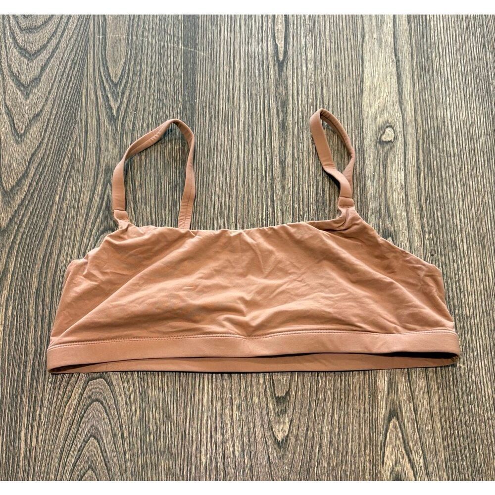NWOT Skims Fits Everybody Scoop Neck Bra Adjustable Strap Pullover Brown Size XL